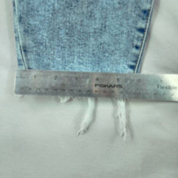 Old Navy OG Straight High Rise Jeans Womens 10 Light Wash Cut Off Hem Denim Blue - Picture 2 of 10